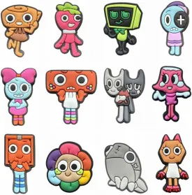 12pcs dandys world Cute Cartoon Character Shoe Charms, Colorful Decorative Accessories