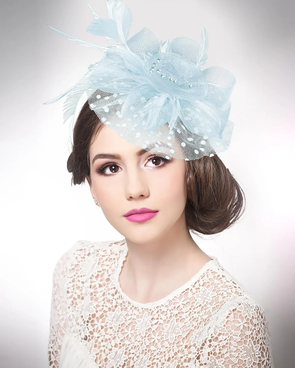 1920s 50s Vintage Fascinators Hat for Women Tea Party Halloween Headband Flower Bridal Shower Weddings Themed Events