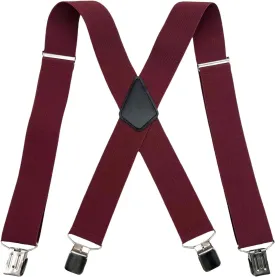 2Inch Wide,Men's Heavy Duty Suspenders with Strong Clips Adjustable X-Back Work Suspenders