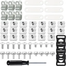 36 Pcs Hockey Helmet Repair Kit, Include 6 R Shape Football Visor Clips, 6 Rubber Gaskets, 20 Screws with Nuts, 4 Chin Strap Adapter, 1 Screwdriver for Hockey, Football, Baseball, Softball