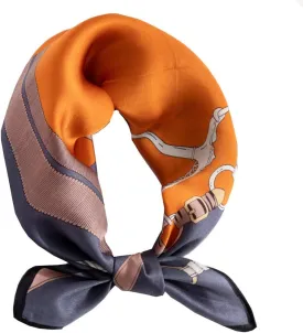 ANDANTINO 100% Real Mulberry Silk Scarf -21'' x 21''- Lightweight Neckerchief Women Men Small Square Digital Printed Scarves
