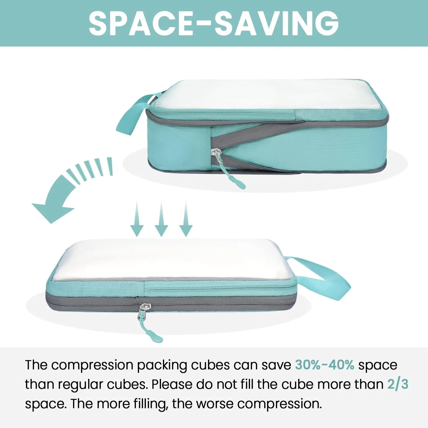 BAGAIL 4 Set/6 Set Ultralight Compression Packing Cubes Packing Organizer for Travel Accessories Luggage Suitcase Backpack