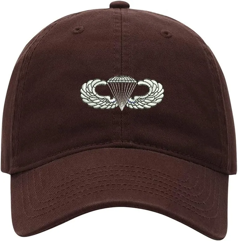 Baseball Caps Men Army Airborne Paratrooper Wings Embroidered Dad Hat Washed Cotton Adjustable Embroidery Caps