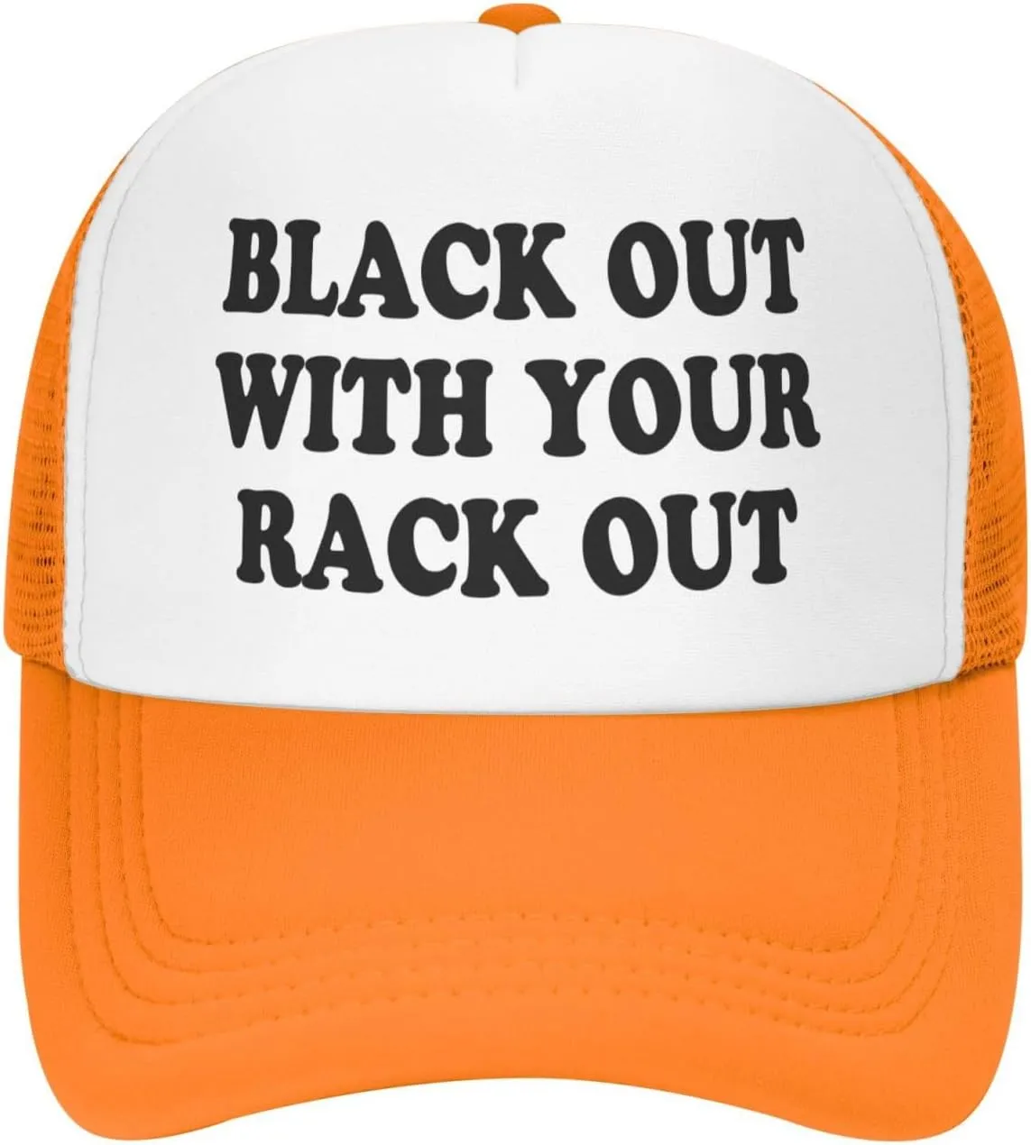 Black Out with Your Rack Out Funny Hat Unisex Adult Trucker Caps Fishing Adjustable Cap Classic Sport Hats Black