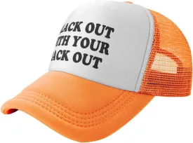 Black Out with Your Rack Out Funny Hat Unisex Adult Trucker Caps Fishing Adjustable Cap Classic Sport Hats Black