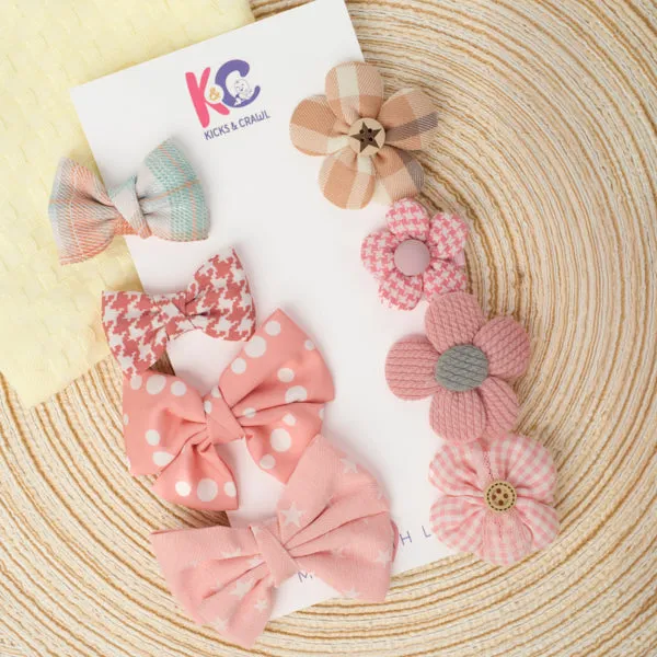 Bloom and Bow Clips - Set of 8