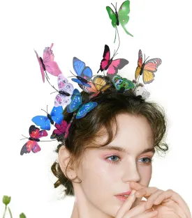 DEEKA Butterfly Headbands Fascinators Hat Women Butterfly Costume Crown Headpiece for Women and Girls