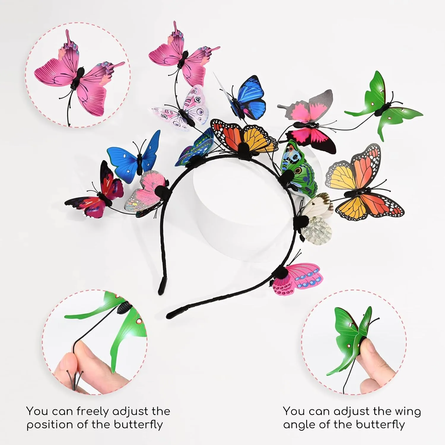 DEEKA Butterfly Headbands Fascinators Hat Women Butterfly Costume Crown Headpiece for Women and Girls