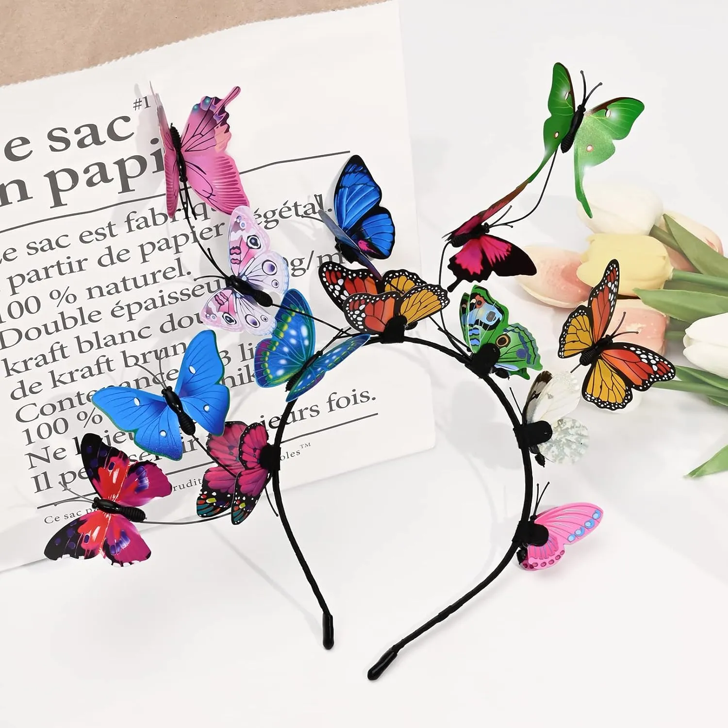 DEEKA Butterfly Headbands Fascinators Hat Women Butterfly Costume Crown Headpiece for Women and Girls