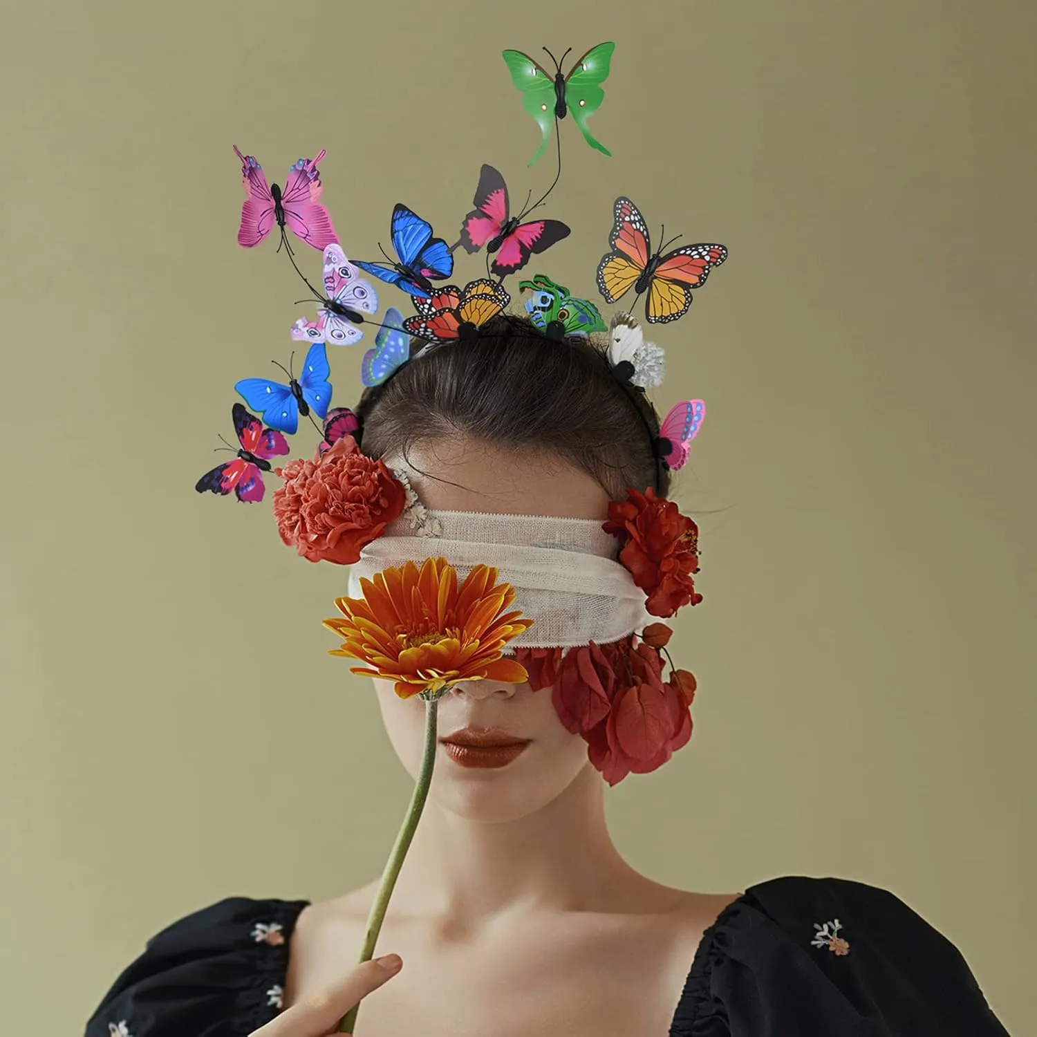 DEEKA Butterfly Headbands Fascinators Hat Women Butterfly Costume Crown Headpiece for Women and Girls