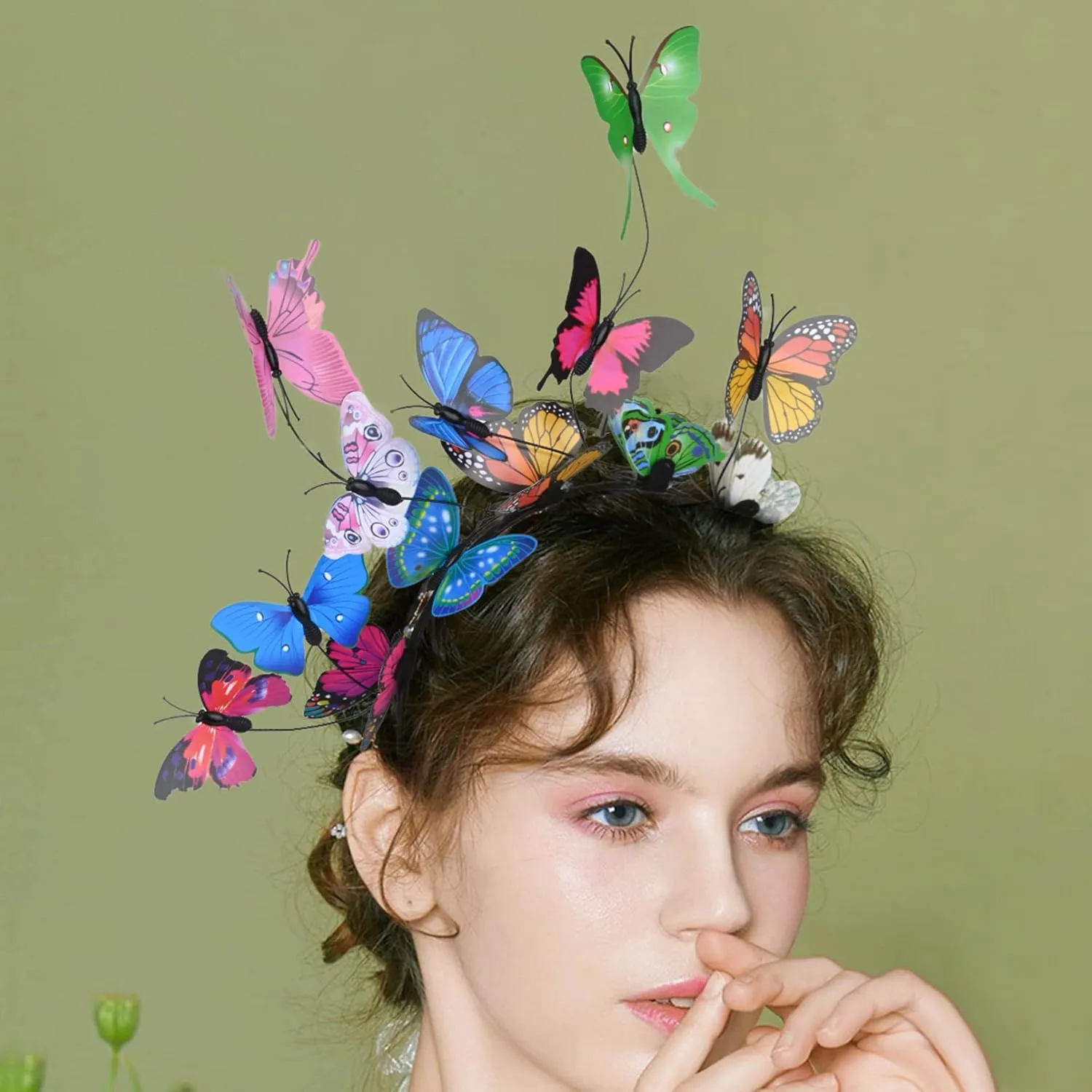 DEEKA Butterfly Headbands Fascinators Hat Women Butterfly Costume Crown Headpiece for Women and Girls