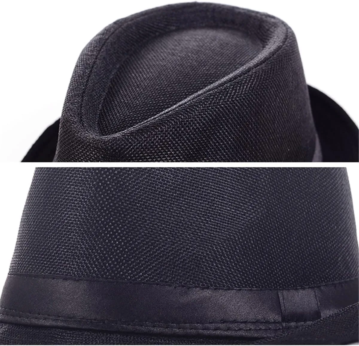 ECYC Ltd Unisex Straw Fedora Hat Panama Straw Hat Jazz Hat Cap Short Brim Hat Straw Sun Hat Summer Beach Hat for Women Men
