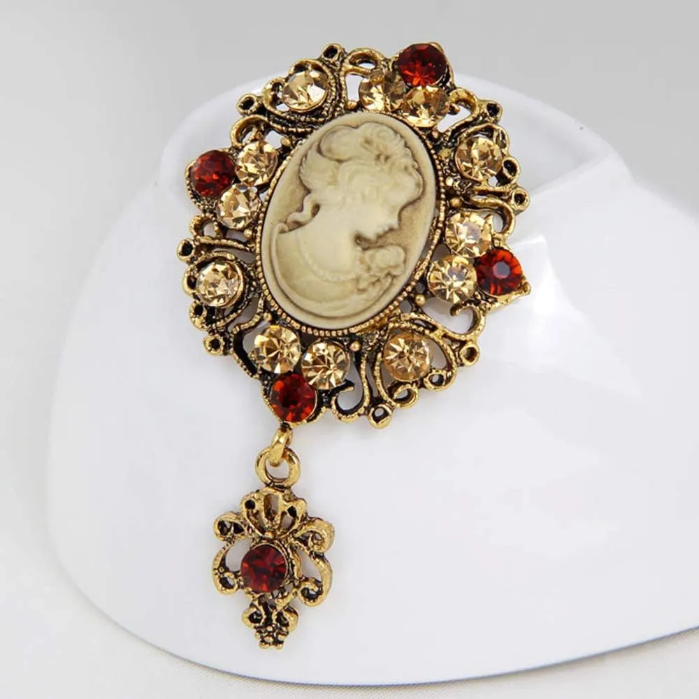 Ezing 4Pcs Brooch Lot with Large Big Size Rhinestone Crystal Fashion Jewelry