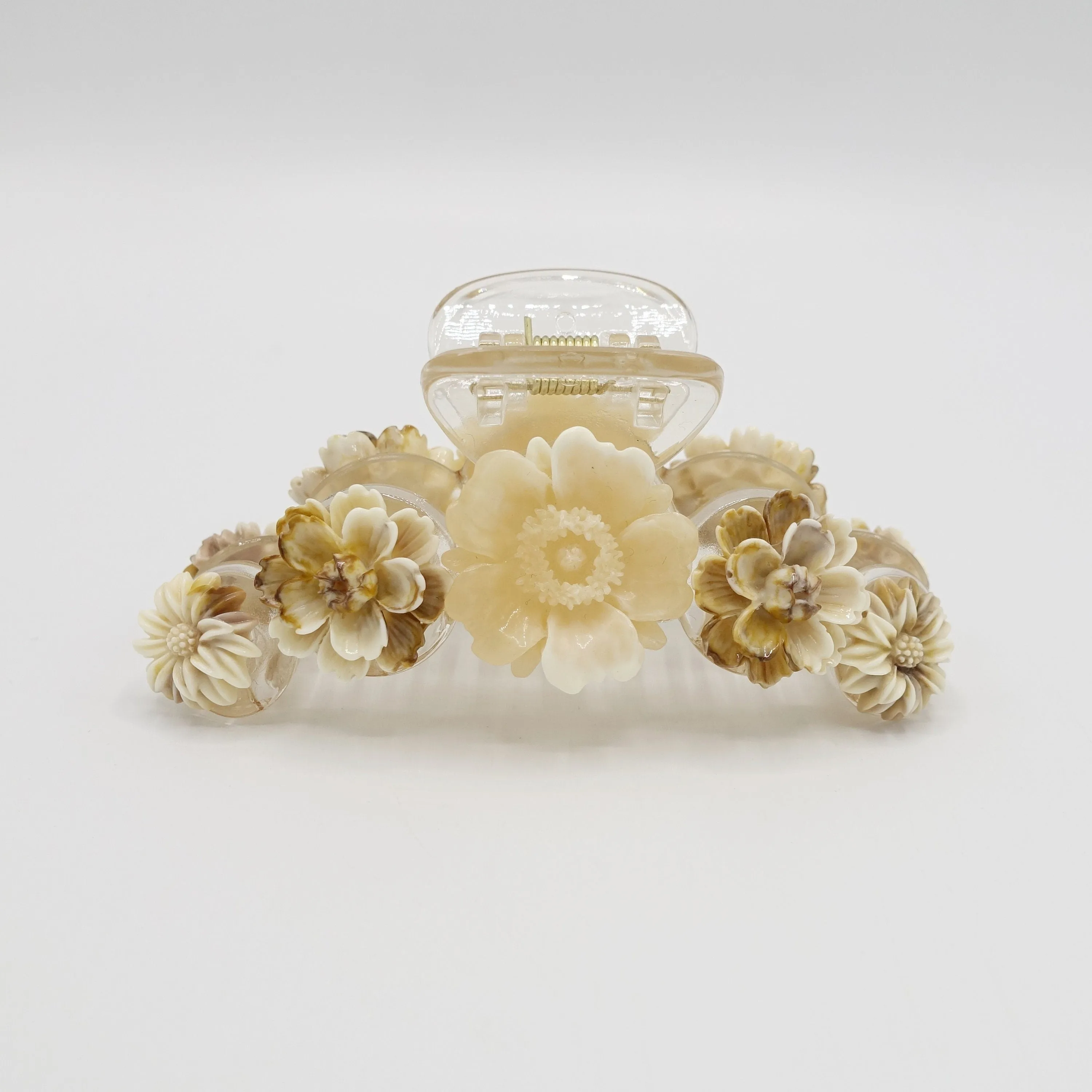flower embellished hair claw