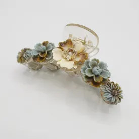 flower embellished hair claw