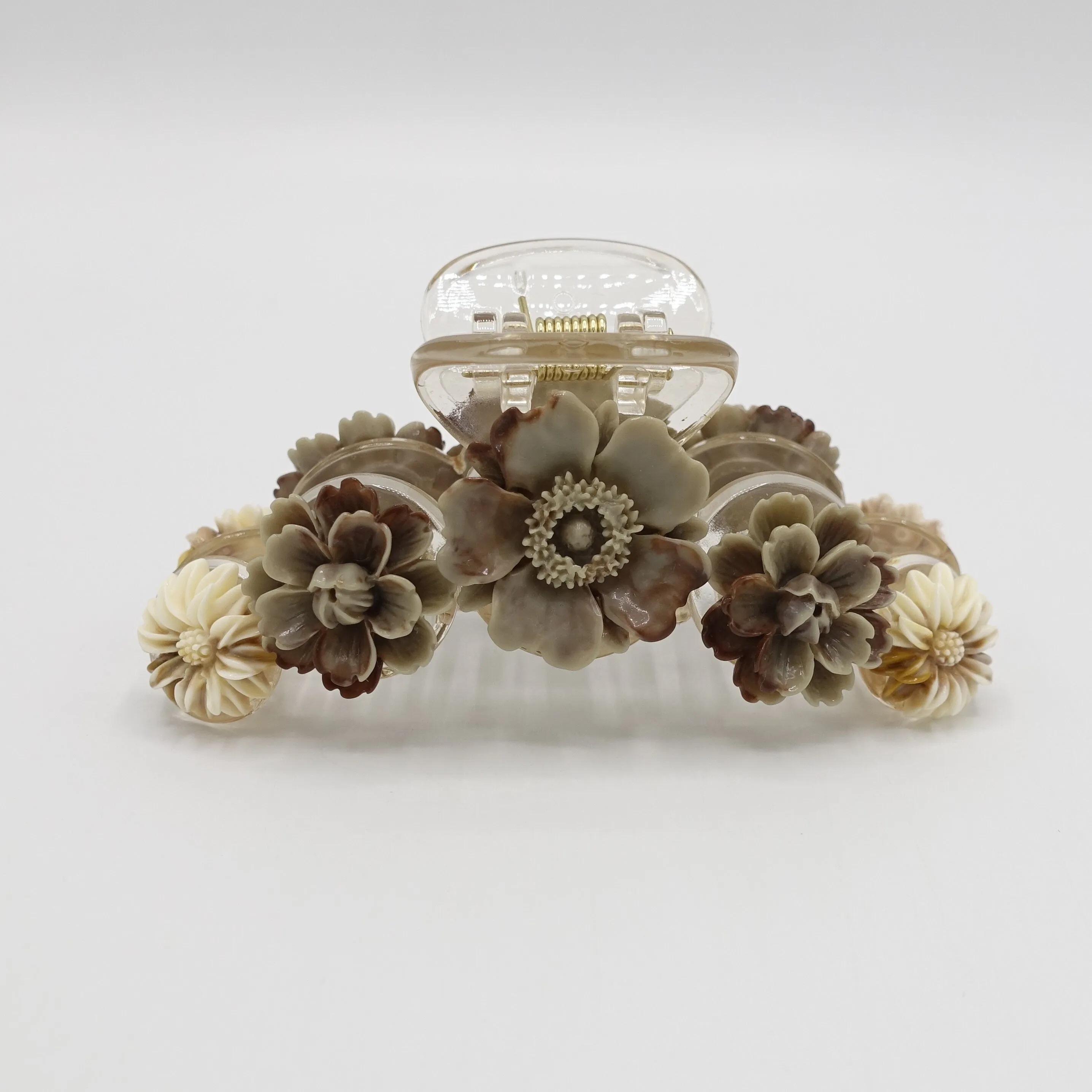 flower embellished hair claw