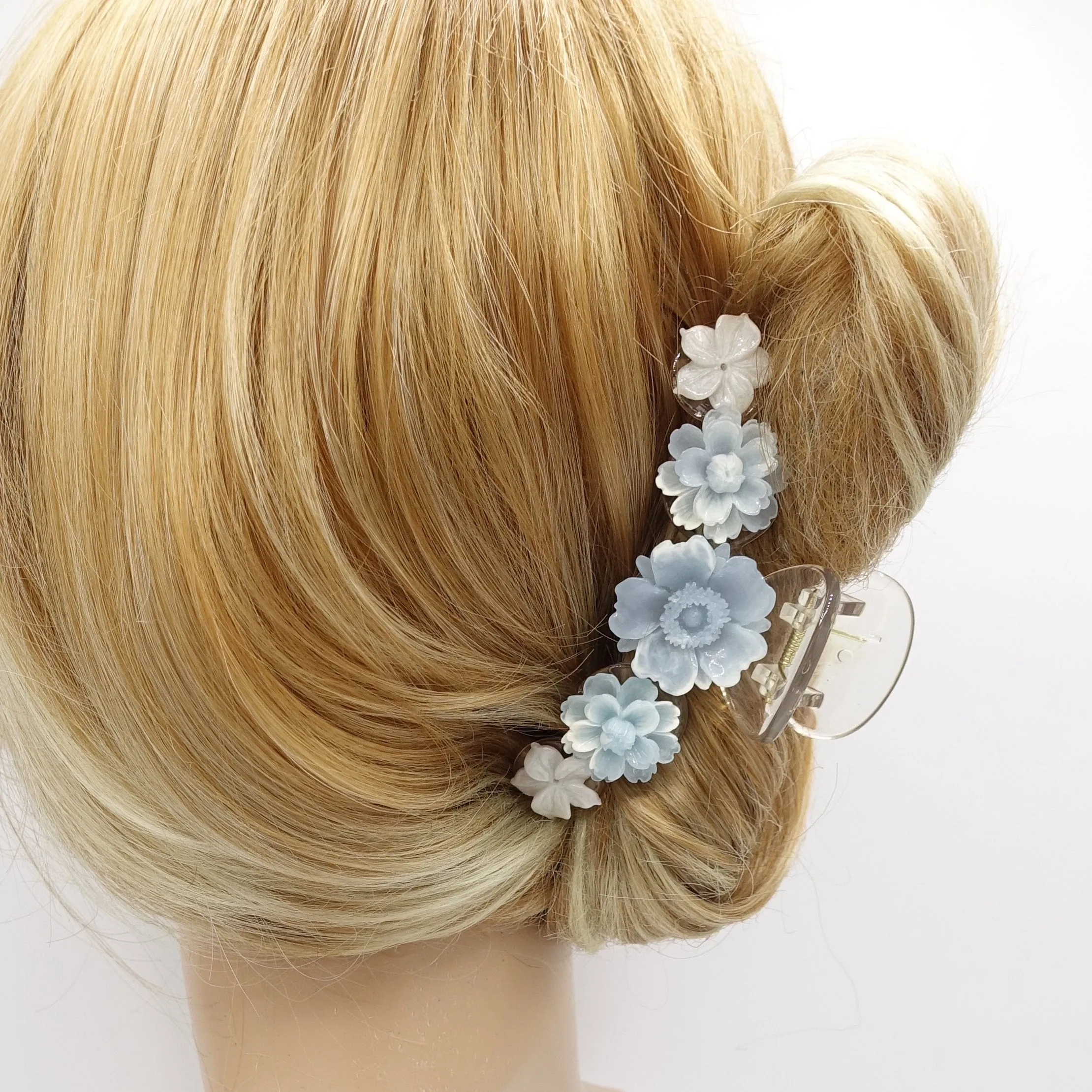 flower embellished hair claw