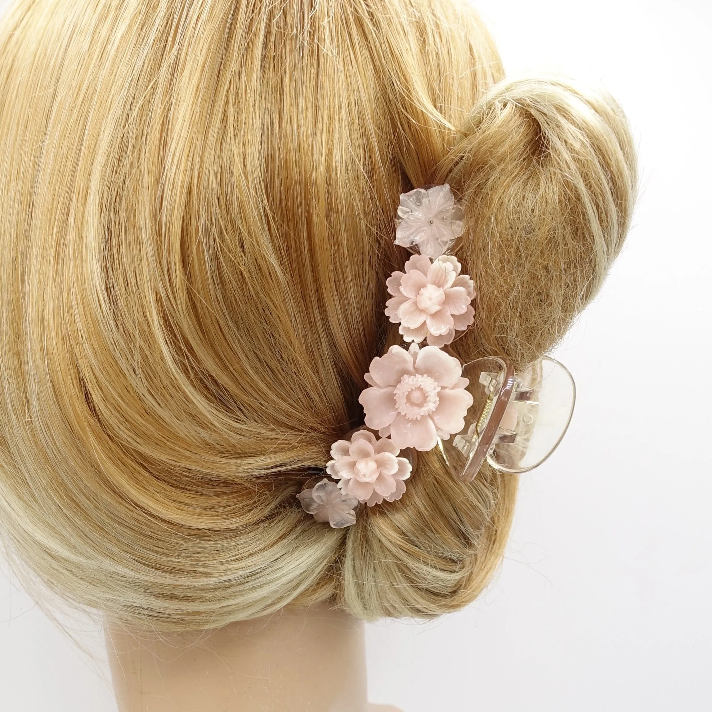 flower embellished hair claw