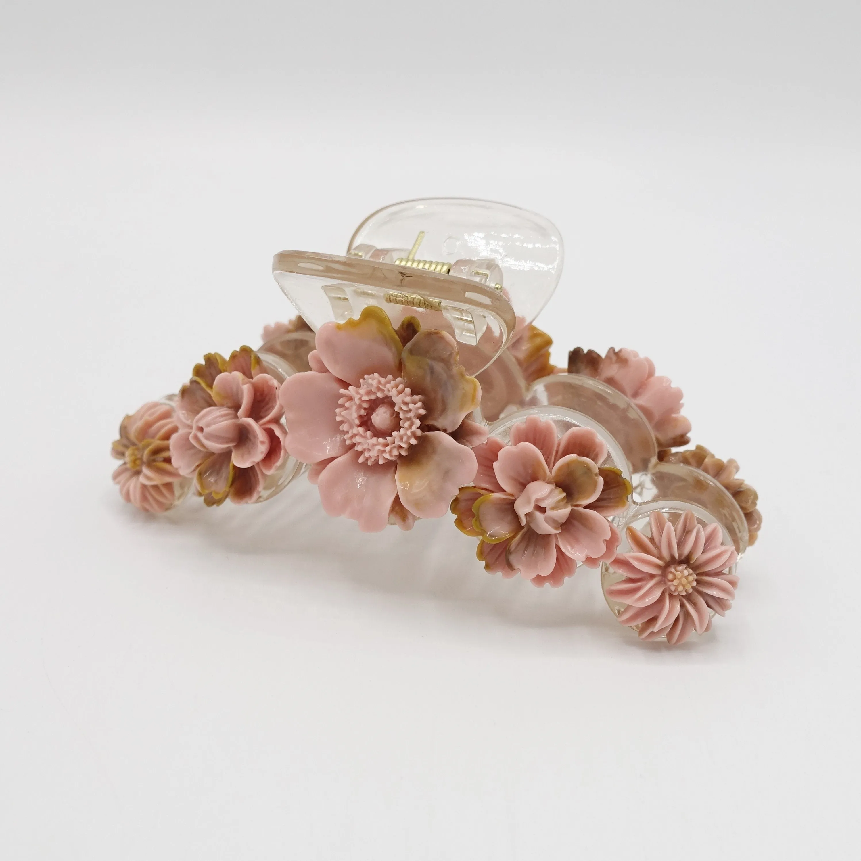 flower embellished hair claw