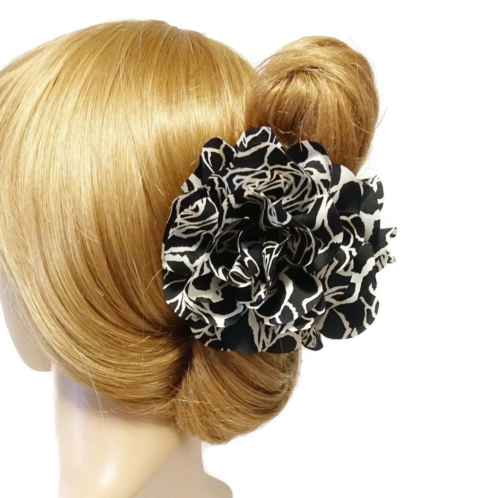 Flower Print Petal Dahlia Flower Hair Jaw Claw Clip Women Flower Hair Accessories