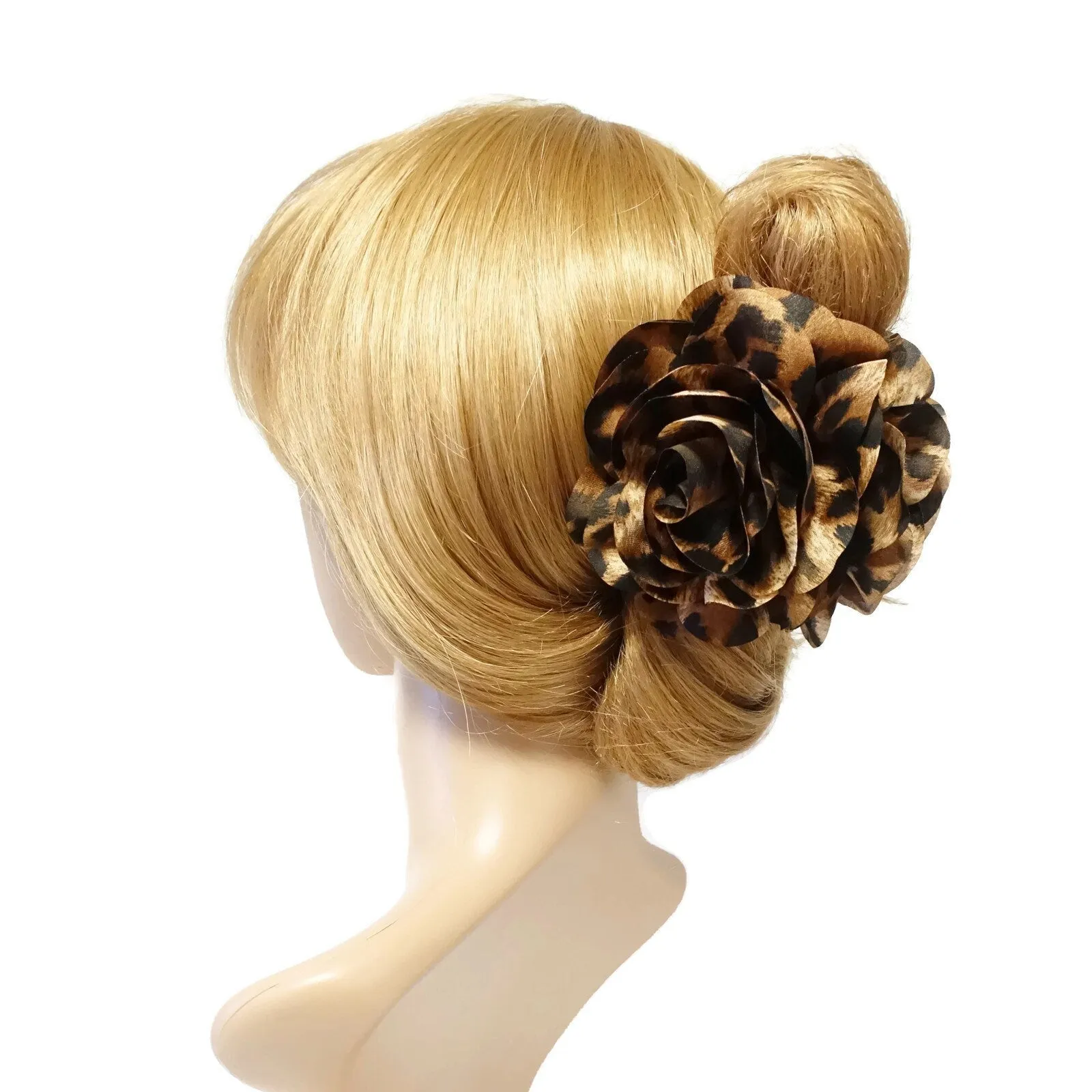 Flower Print Petal Dahlia Flower Hair Jaw Claw Clip Women Flower Hair Accessories