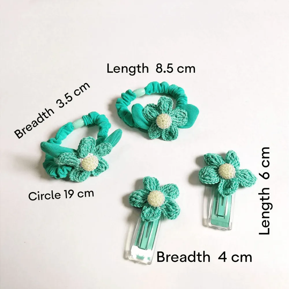 Green Clip and Hair Tie set