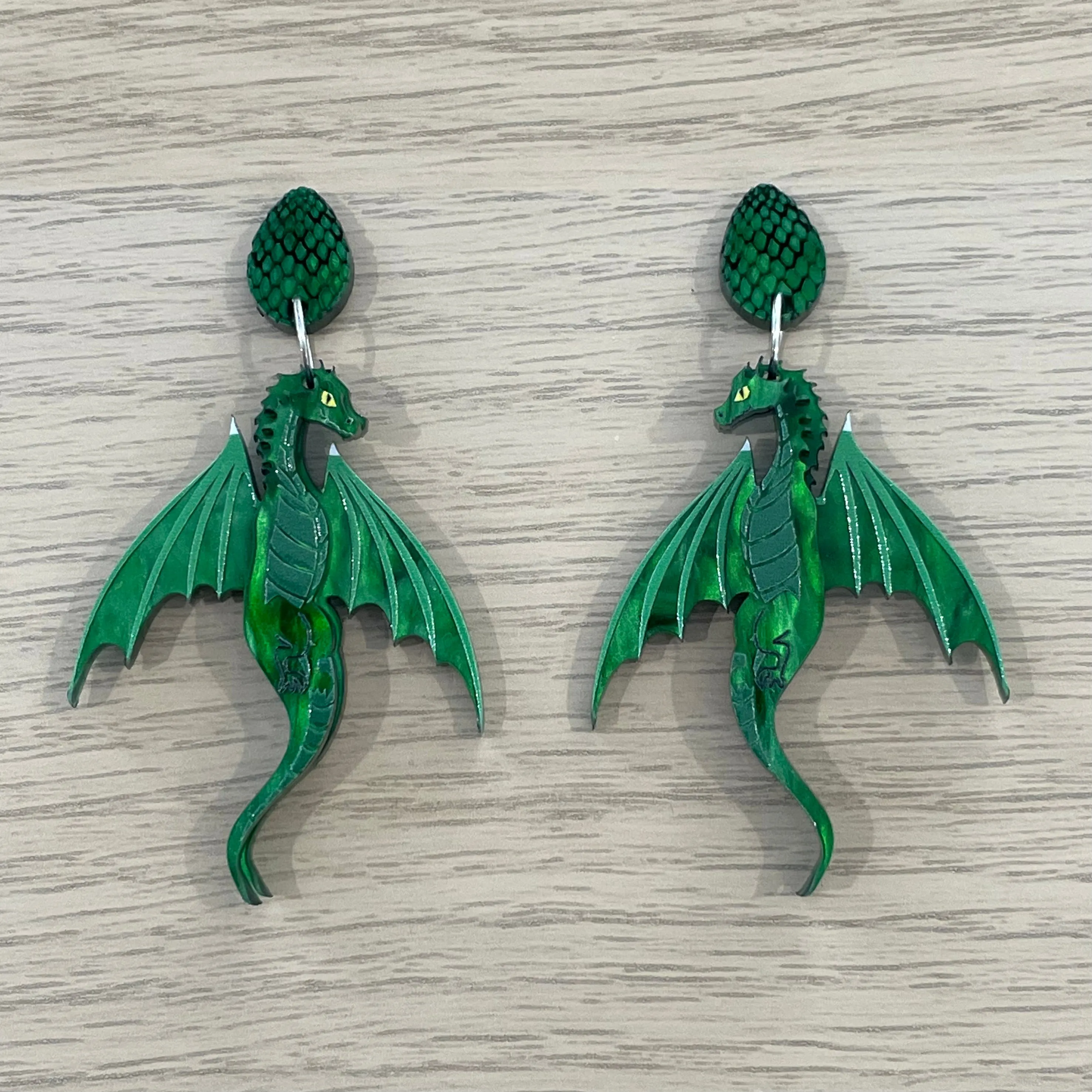 Green Dragon - earrings - Set of 2