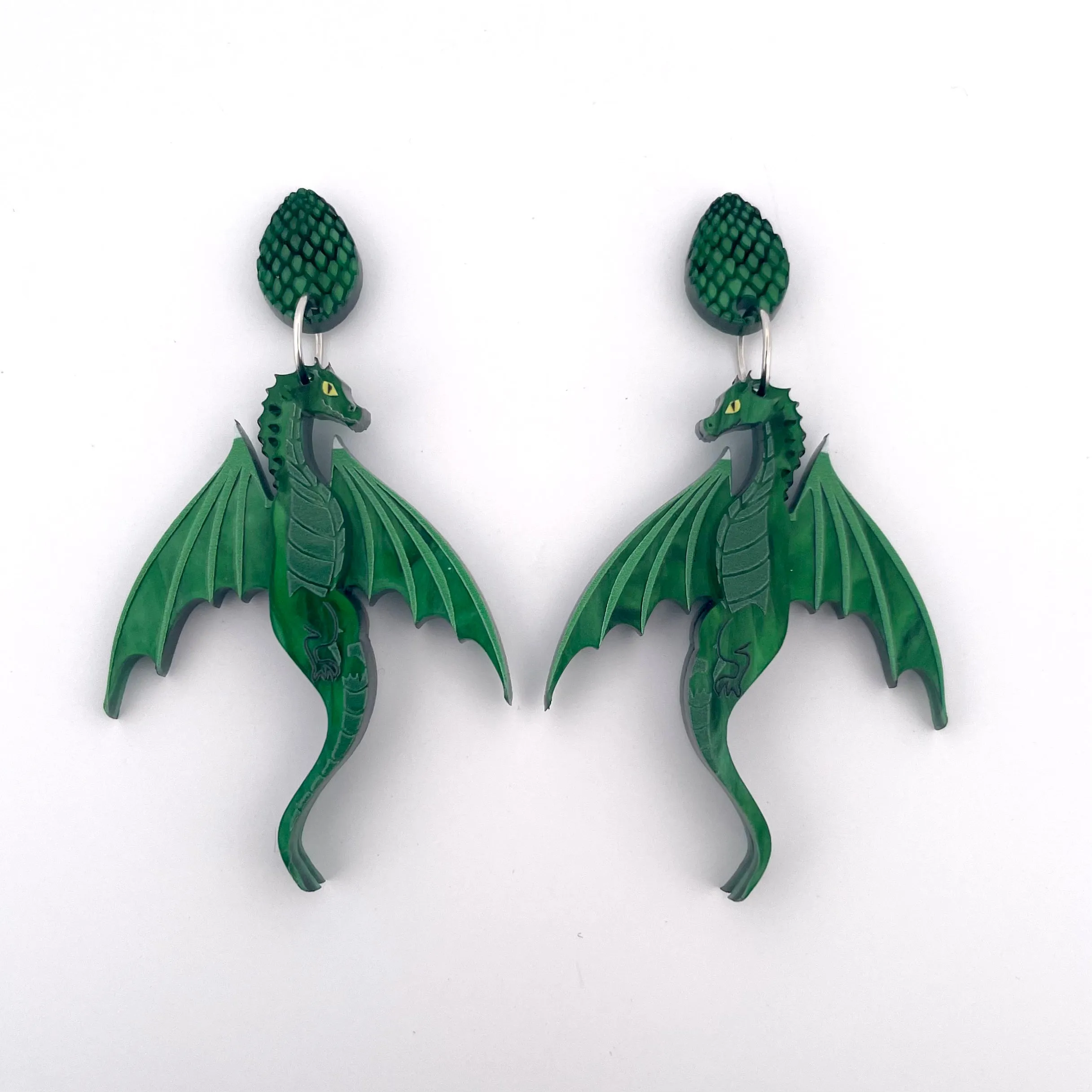 Green Dragon - earrings - Set of 2