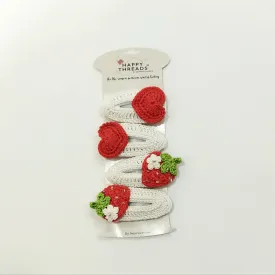 Heart and Starwberry Clip set