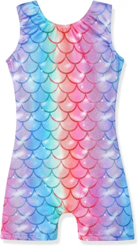 HOZIY Gymnastics Leotards for Girls Unicorn Aurora Rainbow Mermaid Dinosaur Cupcake Sparkle Biketard Toddlers Kids Children