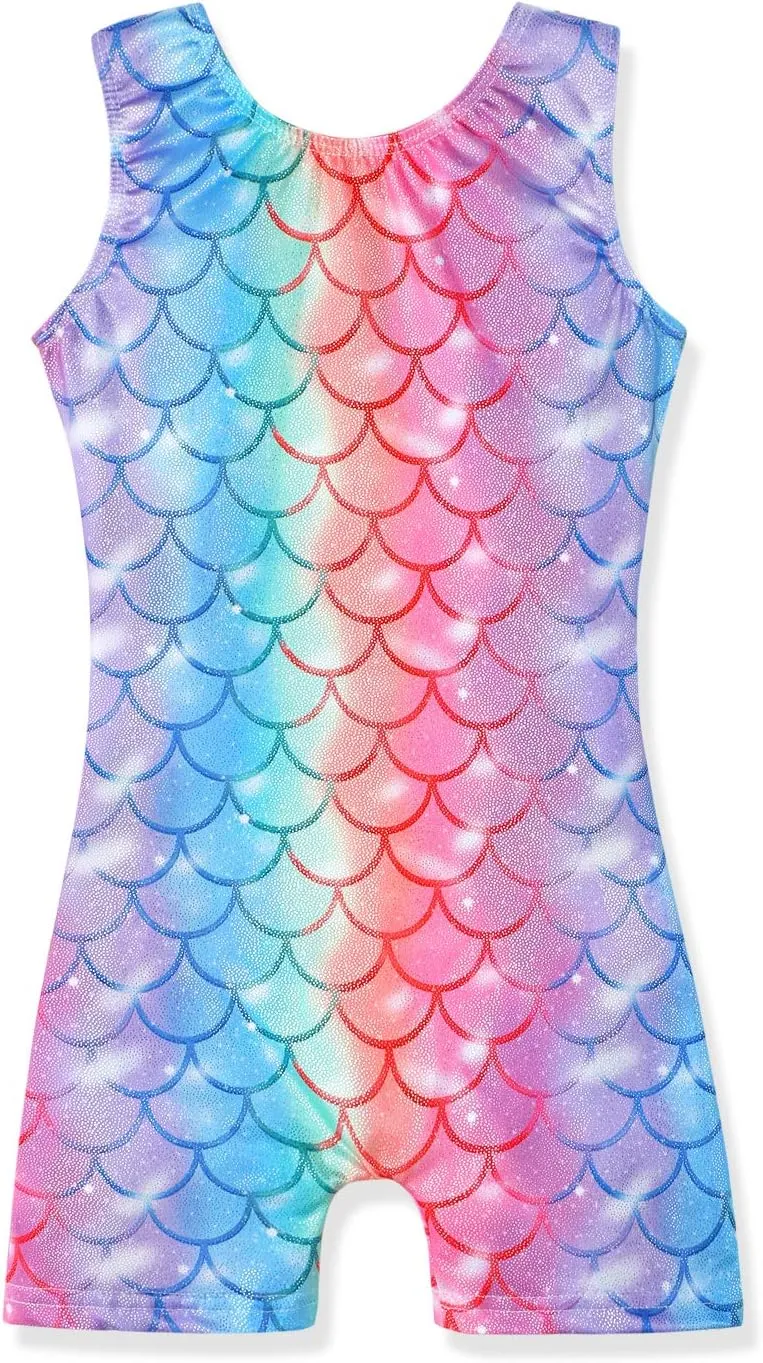 HOZIY Gymnastics Leotards for Girls Unicorn Aurora Rainbow Mermaid Dinosaur Cupcake Sparkle Biketard Toddlers Kids Children