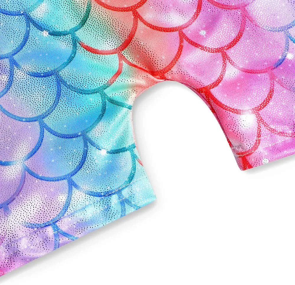 HOZIY Gymnastics Leotards for Girls Unicorn Aurora Rainbow Mermaid Dinosaur Cupcake Sparkle Biketard Toddlers Kids Children