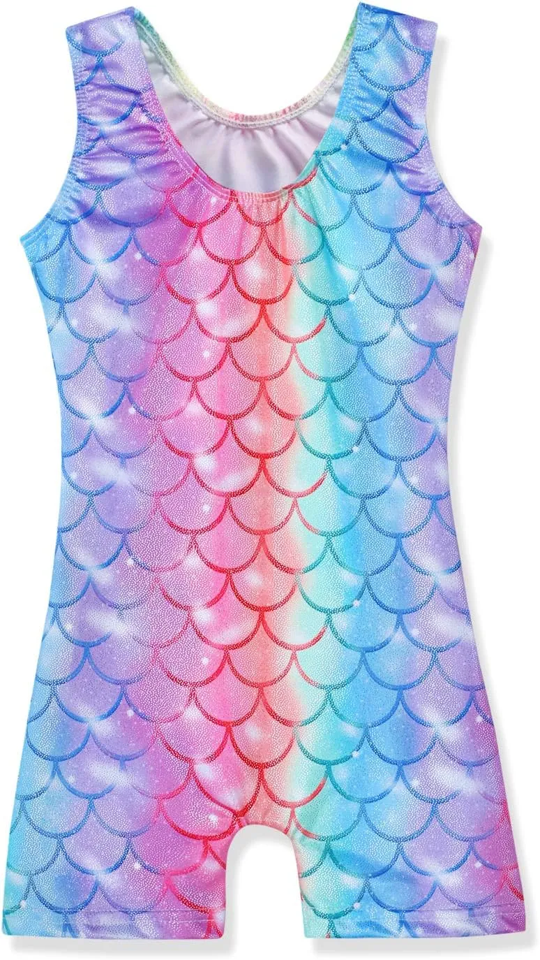 HOZIY Gymnastics Leotards for Girls Unicorn Aurora Rainbow Mermaid Dinosaur Cupcake Sparkle Biketard Toddlers Kids Children