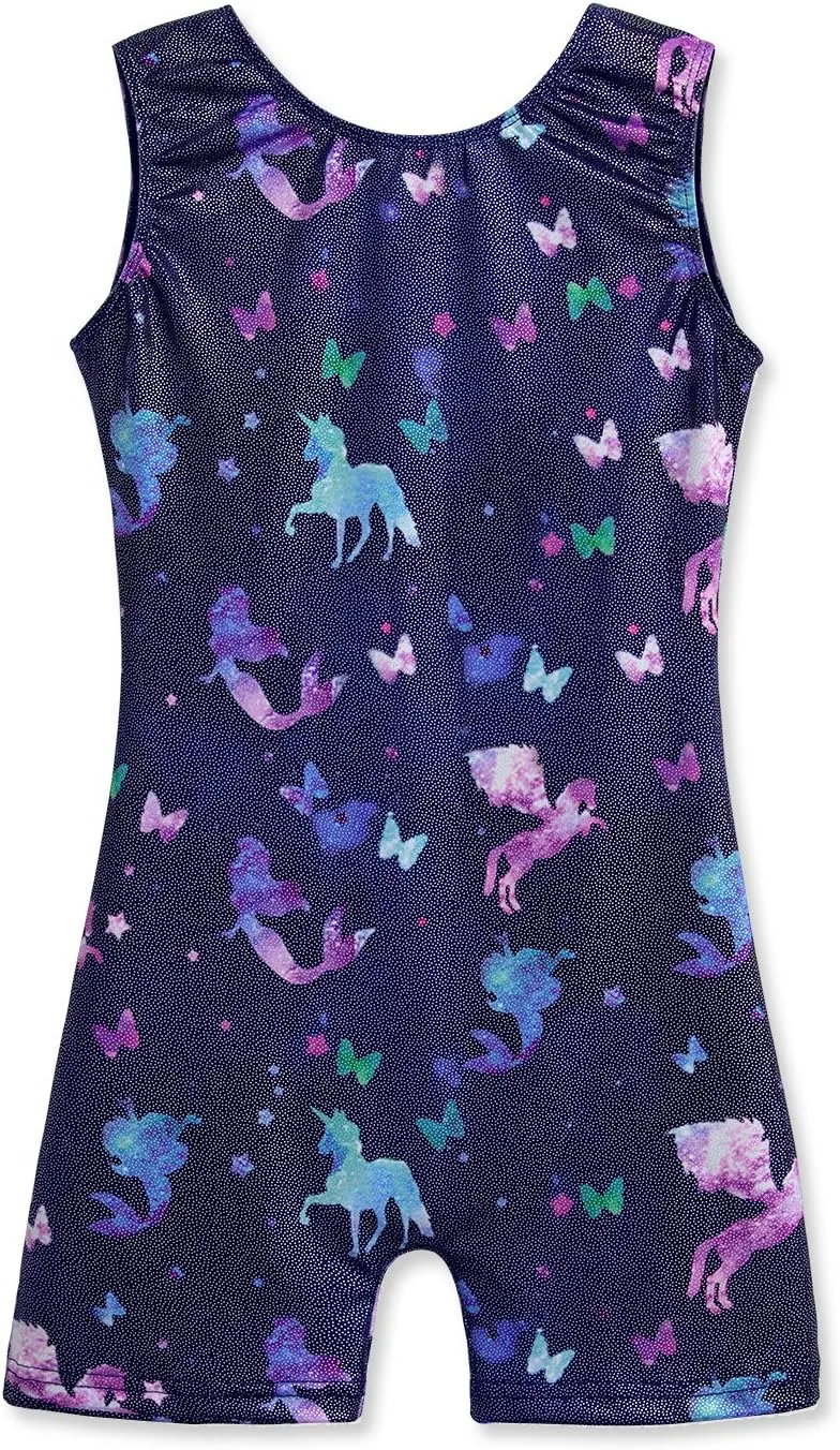 HOZIY Gymnastics Leotards for Girls Unicorn Aurora Rainbow Mermaid Dinosaur Cupcake Sparkle Biketard Toddlers Kids Children