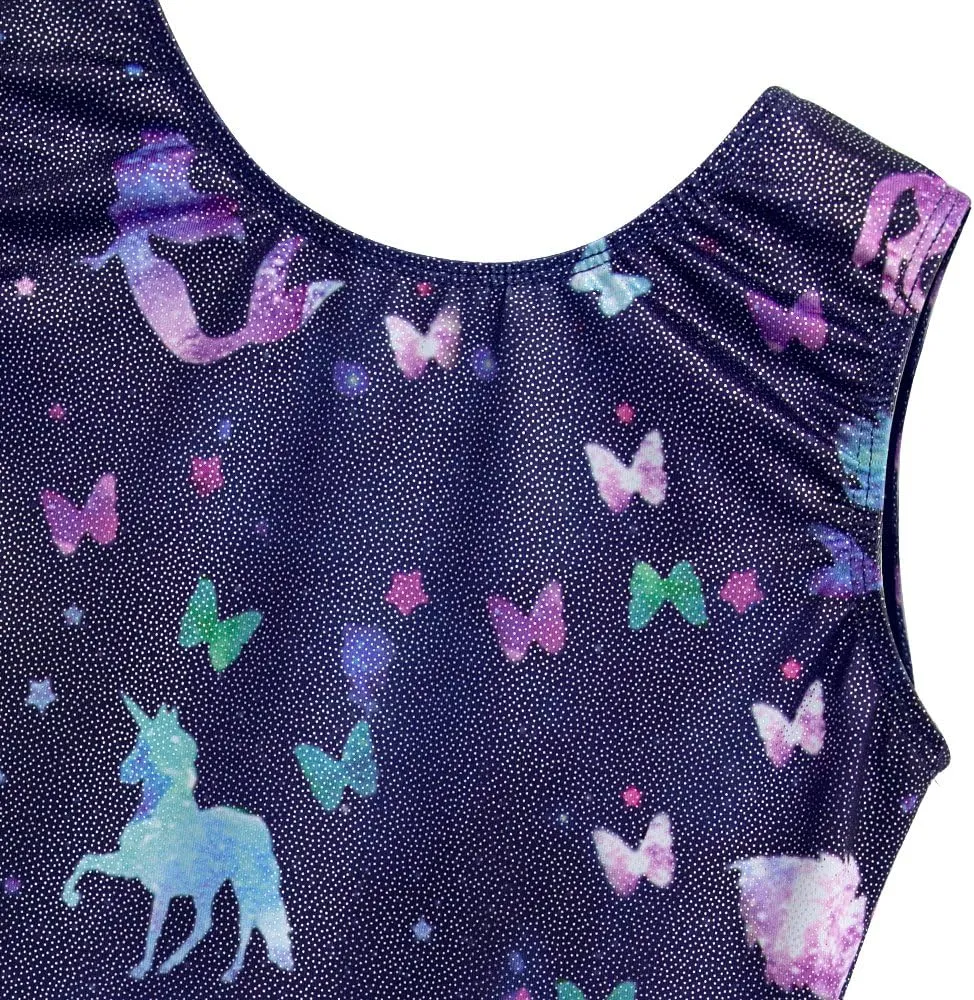 HOZIY Gymnastics Leotards for Girls Unicorn Aurora Rainbow Mermaid Dinosaur Cupcake Sparkle Biketard Toddlers Kids Children
