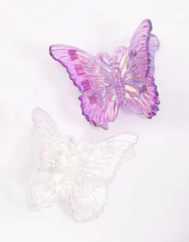 Kids Butterfly Hair Claw Pack