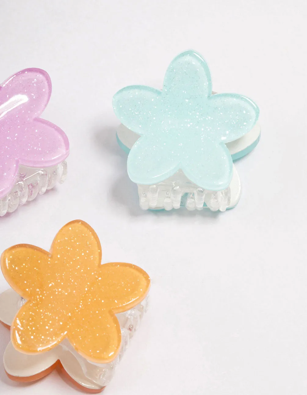 Kids Daisy Hair Claw Clip 3-Pack