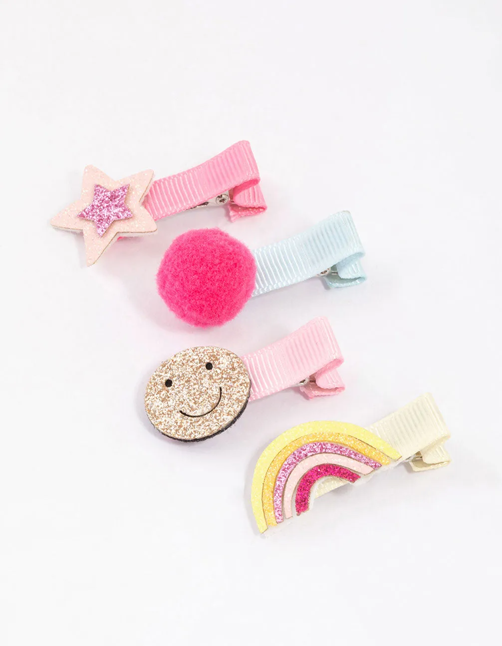 Kids Mixed Glitter Star Hair Snaps 4-Pack