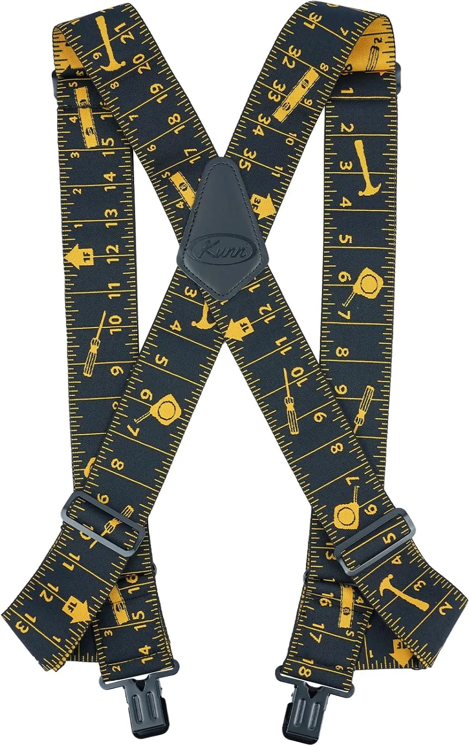 KUNN Men's Suspenders Heavy Duty 2 Inch Side Clip Adjustable Elastic Braces Truck Style Work Suspender