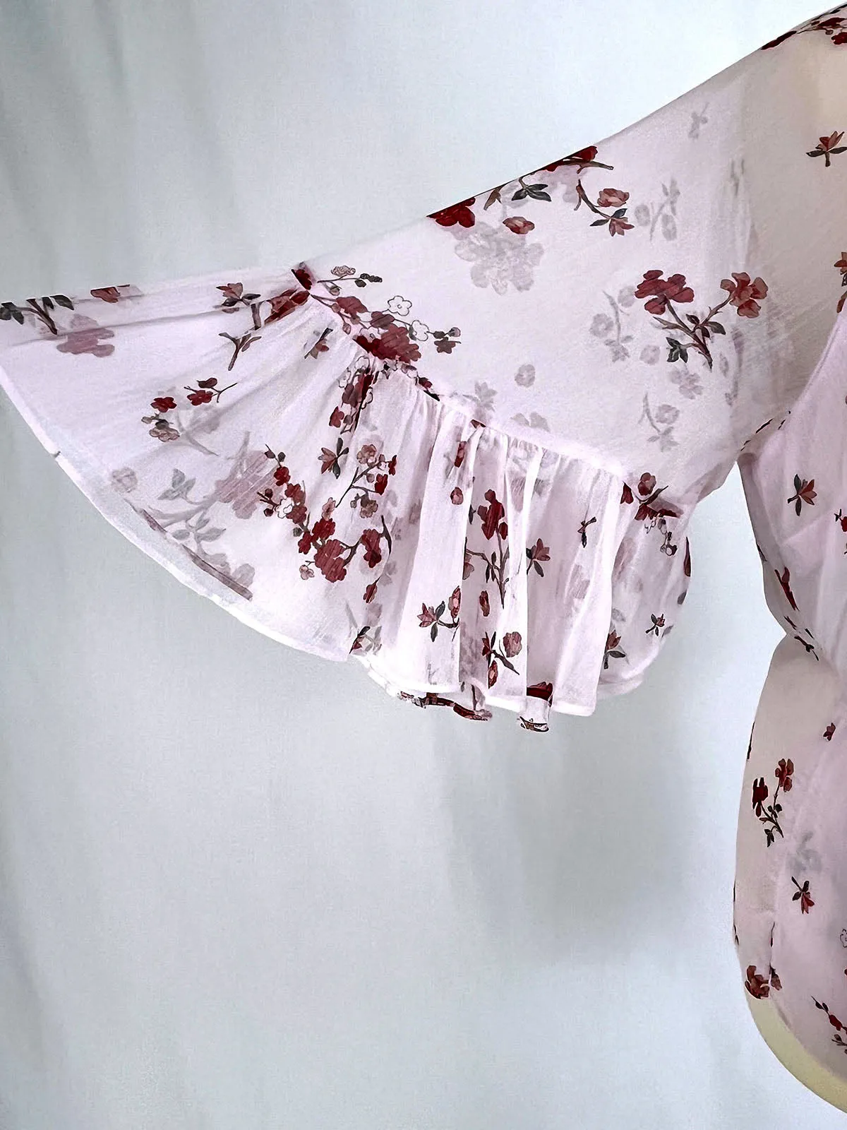LAUREN Ralph Lauren Size 2X (20/22) Pink & Red Flowers Shirt