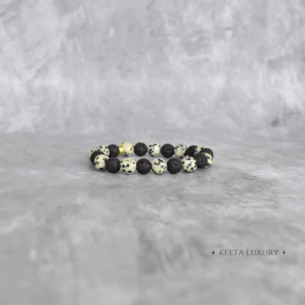 Lava Essence - Dalmatian & lava Bracelet
