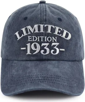 Limited Edition 1930 1931 1932 1933 1934 1935 1936 1937 1938 1939 Hat for Men Women, Adjustable Cotton Baseball Cap