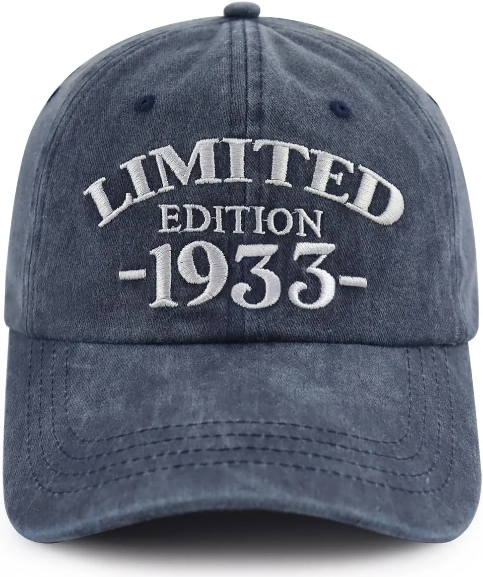 Limited Edition 1930 1931 1932 1933 1934 1935 1936 1937 1938 1939 Hat for Men Women, Adjustable Cotton Baseball Cap