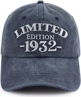 Limited Edition 1930 1931 1932 1933 1934 1935 1936 1937 1938 1939 Hat for Men Women, Adjustable Cotton Baseball Cap