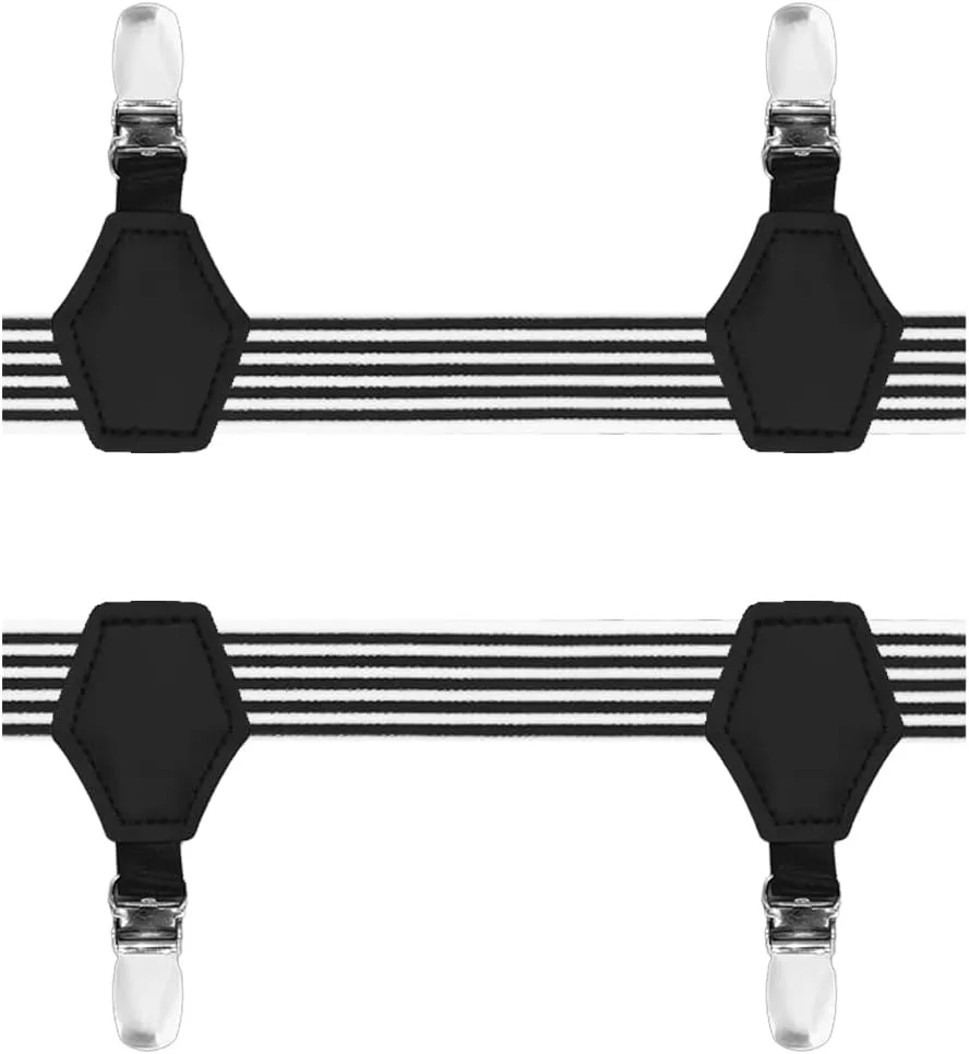 Men's 2PCS Adjustable Sock Garters Sock Suspenders Holders Metal Non-Slip Clips