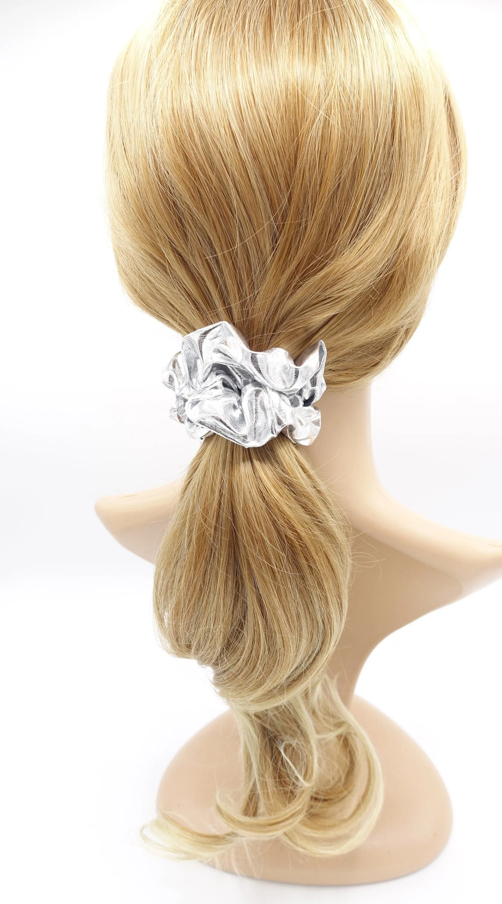 metallic bow scrunchies set for women