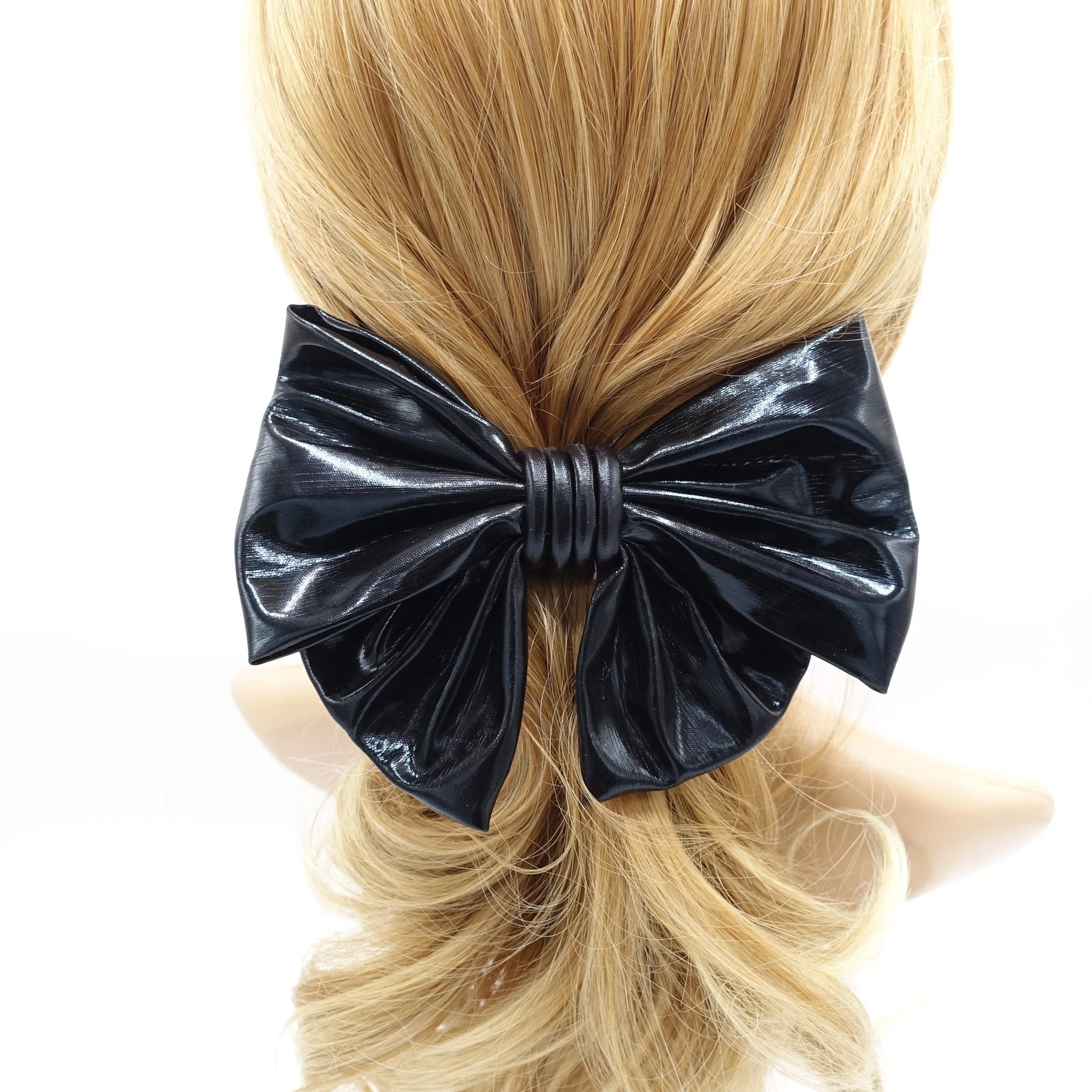 metallic bow scrunchies set for women