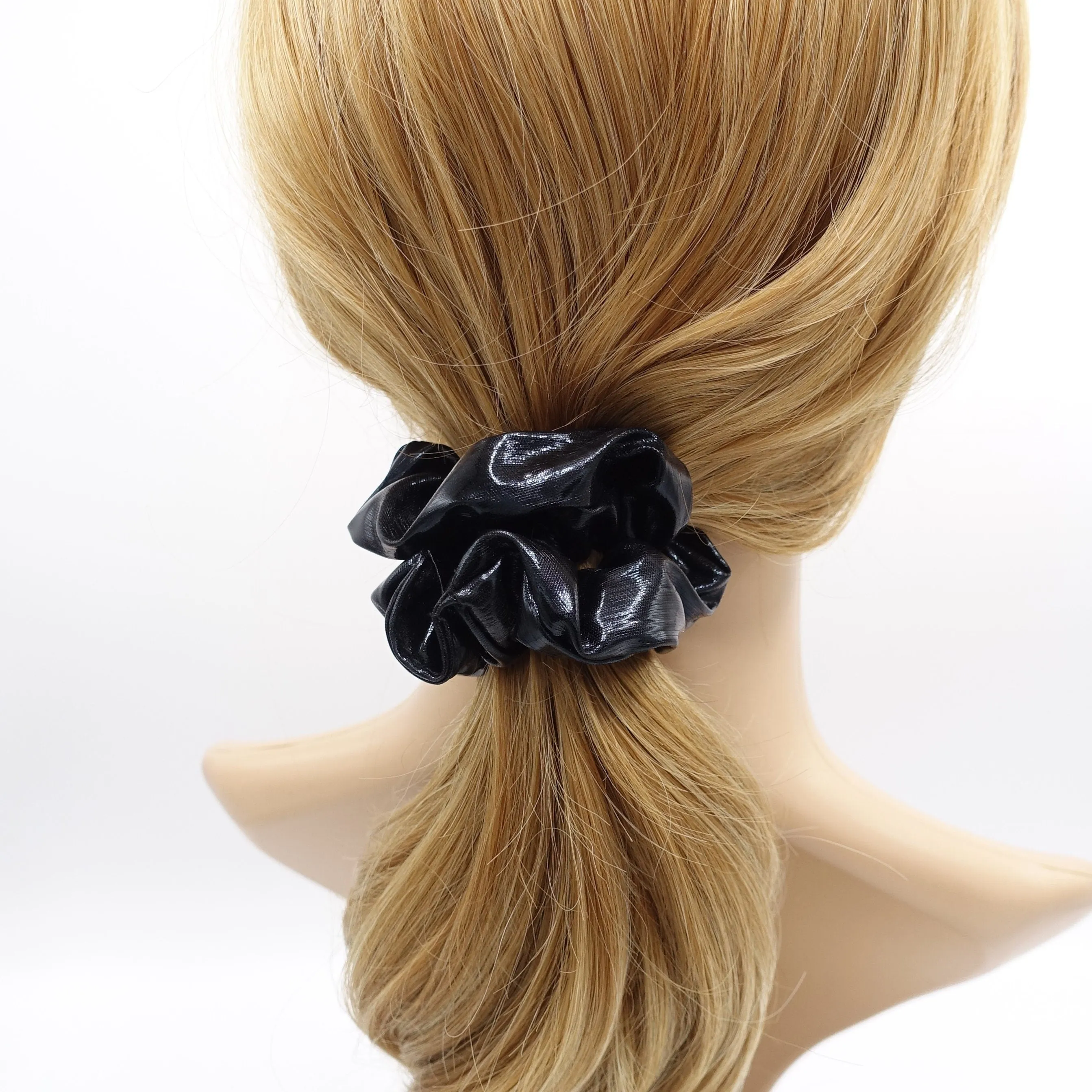 metallic bow scrunchies set for women