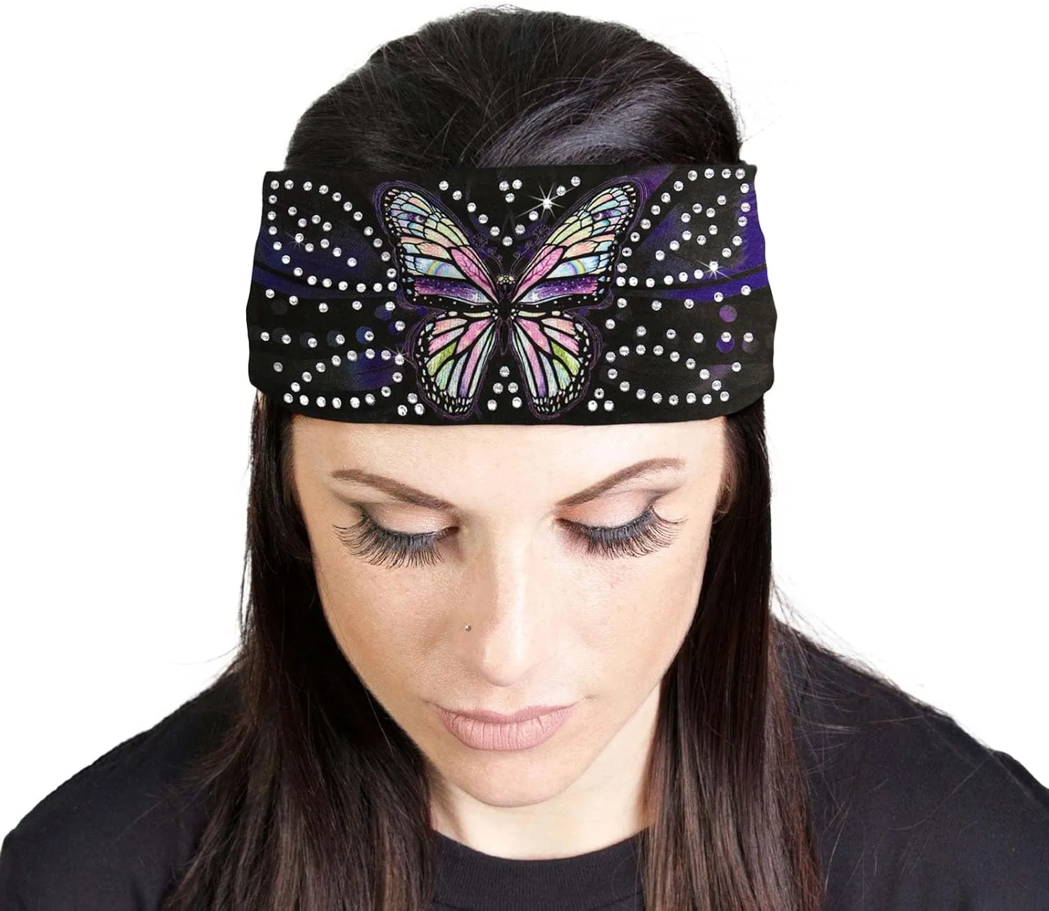Milwaukee Leather | Bling Designed Wide Headbands-Headwraps for Women Biker Bandana
