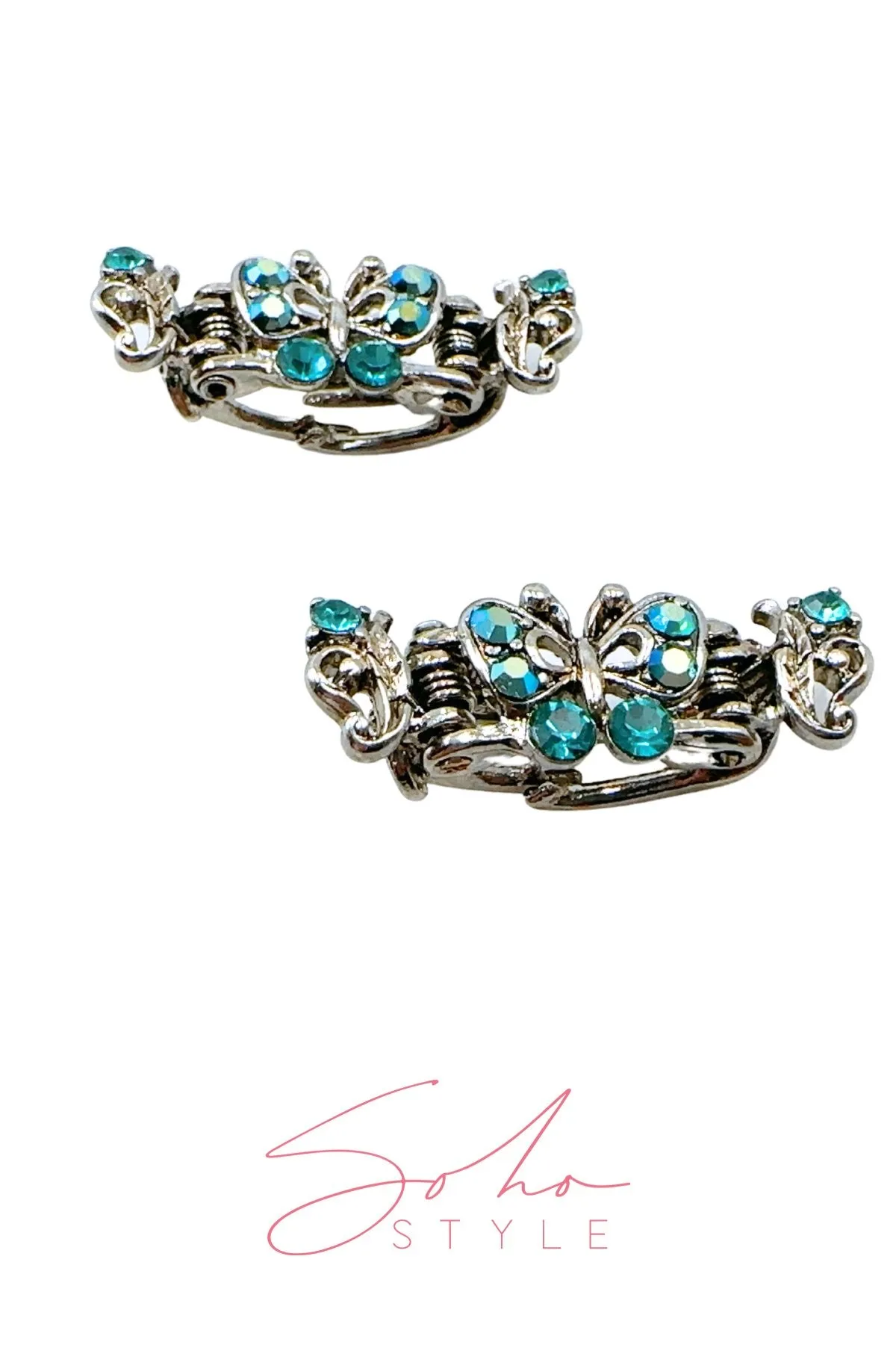 Mini Crystal Rhinestones Butterfly Hair Jaw